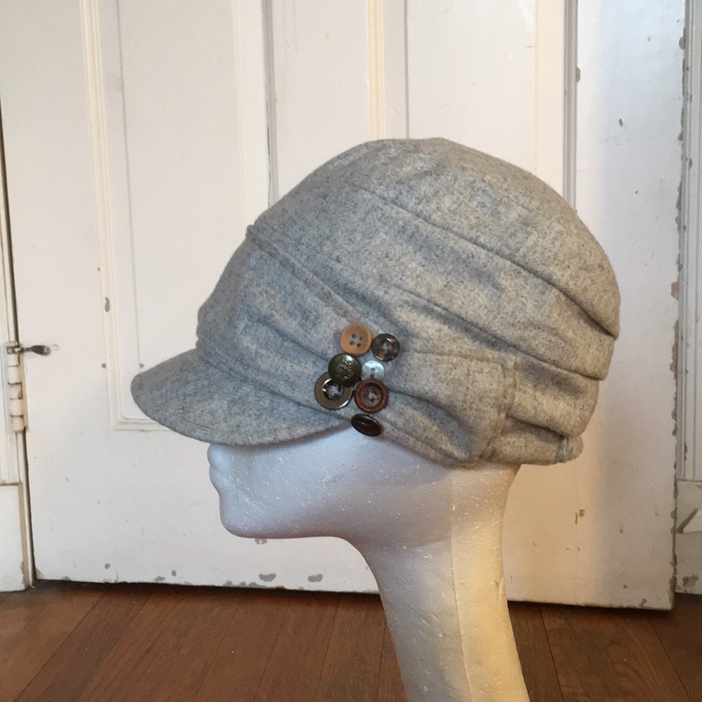 San Diego Hat Co Grey Hat with Button Appliqué